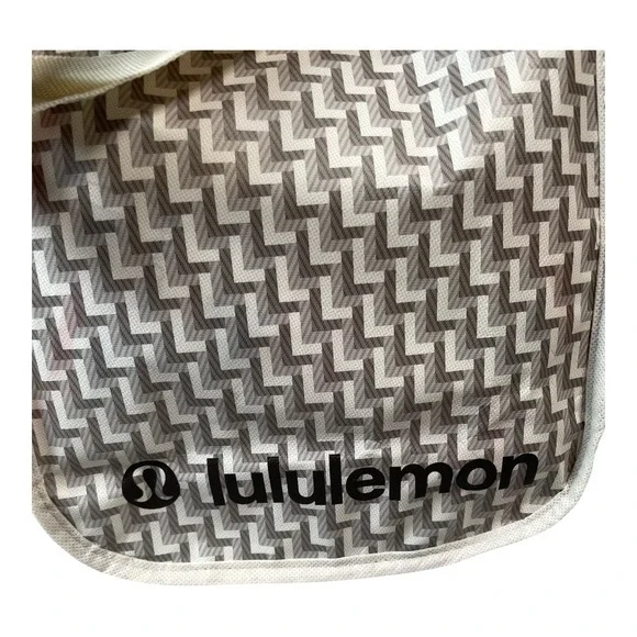 Lululemon Athletica Reusable Tote Bag Small Grey And Cream - Picture 3 of 9